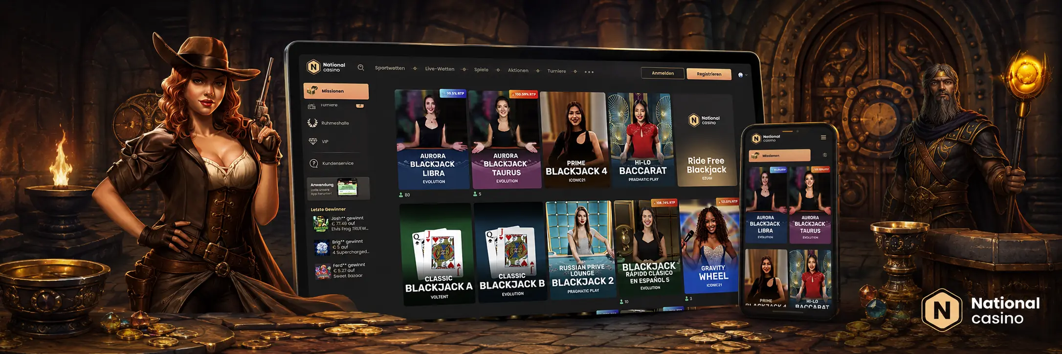 Live Games bei National Casino starten